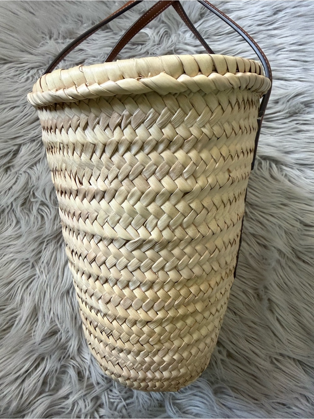 TORY BURCH Ella Straw Basket Tote in Color Natural / Classic Cuoio NWT - Picture 15 of 16